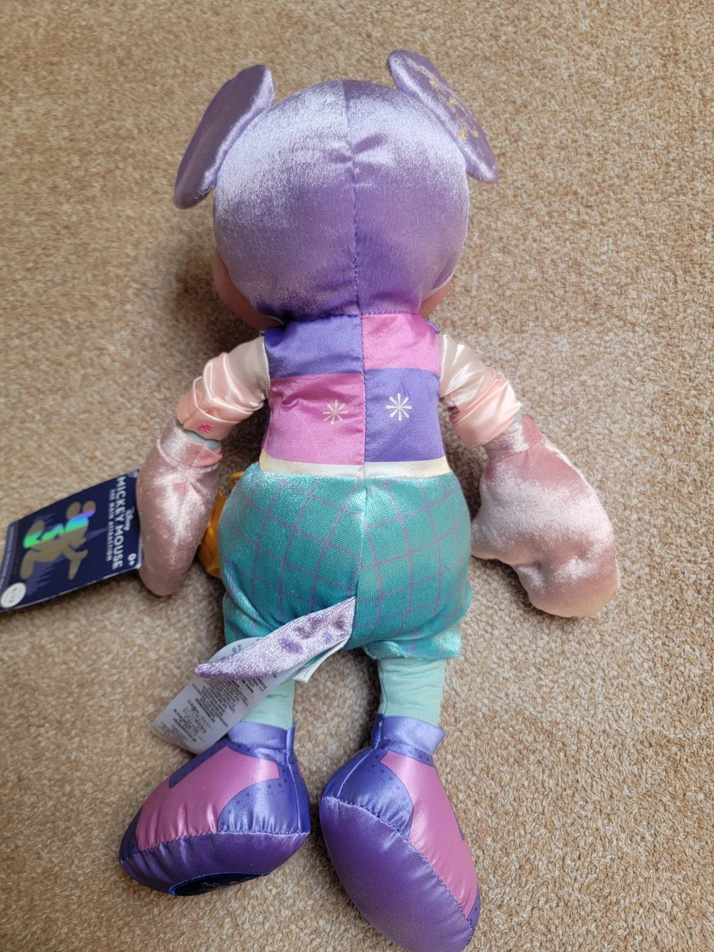 Disney Plush Mickey Mouse in Lavender, Pink & Teal Pastels